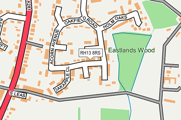RH13 8RS map - OS OpenMap – Local (Ordnance Survey)