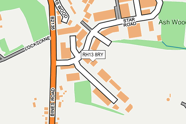 RH13 8RY map - OS OpenMap – Local (Ordnance Survey)