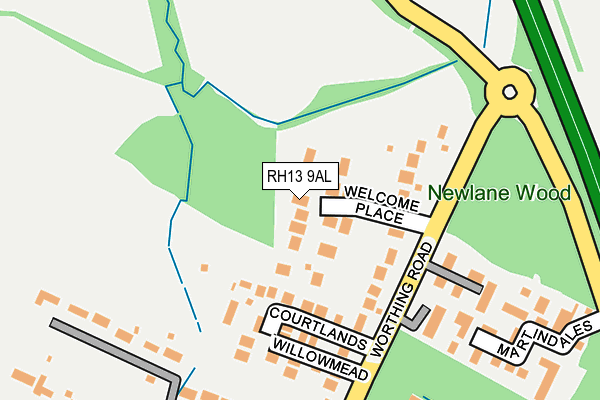 RH13 9AL map - OS OpenMap – Local (Ordnance Survey)