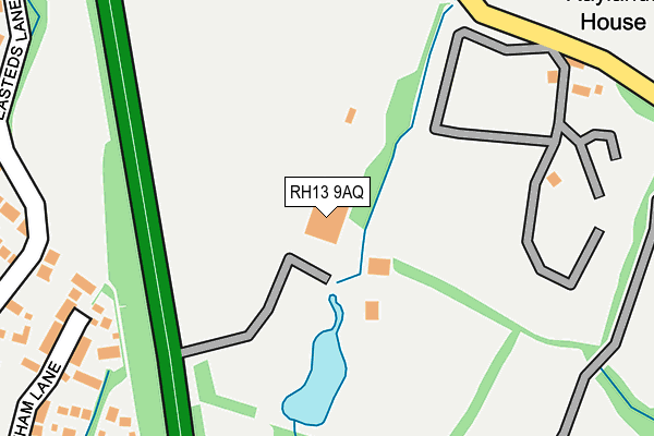 RH13 9AQ map - OS OpenMap – Local (Ordnance Survey)
