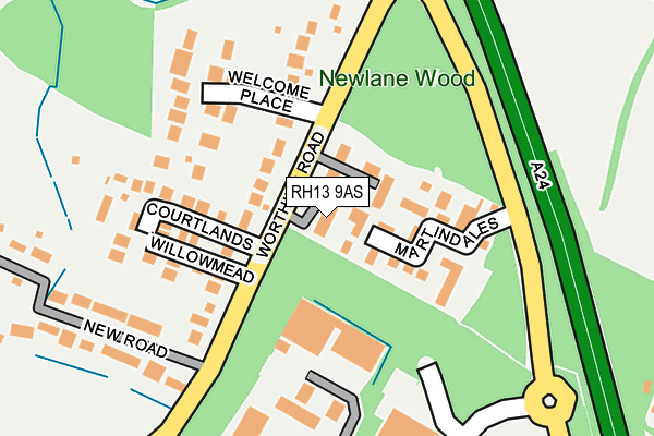 RH13 9AS map - OS OpenMap – Local (Ordnance Survey)