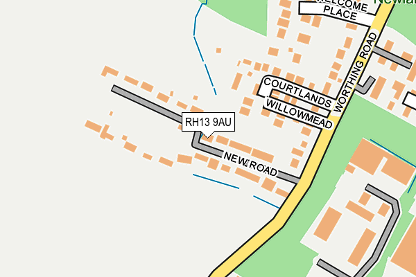 RH13 9AU map - OS OpenMap – Local (Ordnance Survey)