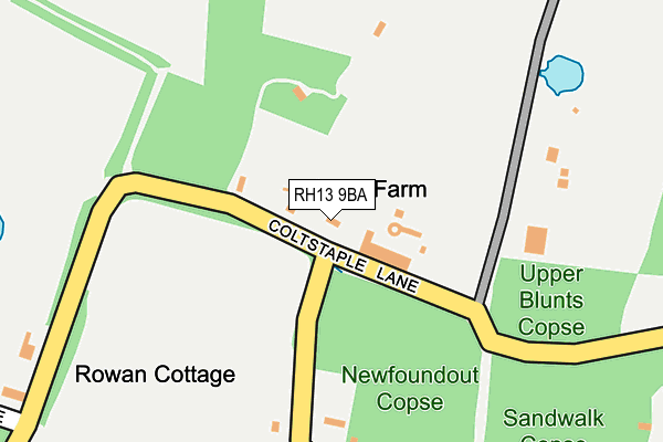 RH13 9BA map - OS OpenMap – Local (Ordnance Survey)