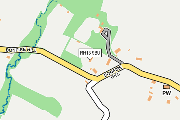 RH13 9BU map - OS OpenMap – Local (Ordnance Survey)