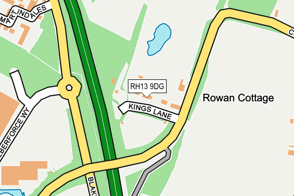 RH13 9DG map - OS OpenMap – Local (Ordnance Survey)