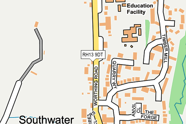 RH13 9DT map - OS OpenMap – Local (Ordnance Survey)