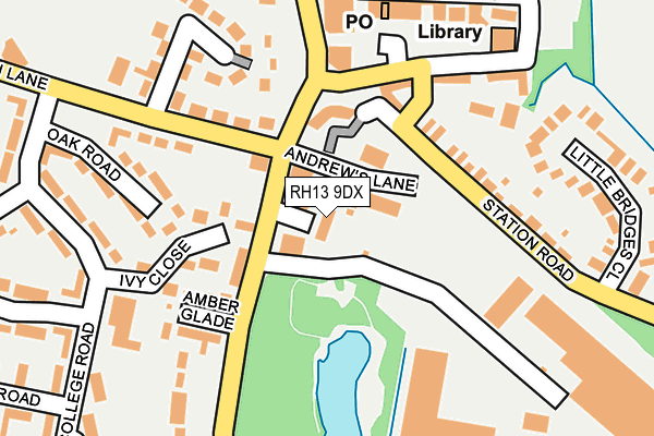 RH13 9DX map - OS OpenMap – Local (Ordnance Survey)