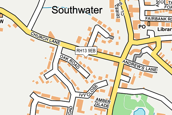 RH13 9EB map - OS OpenMap – Local (Ordnance Survey)