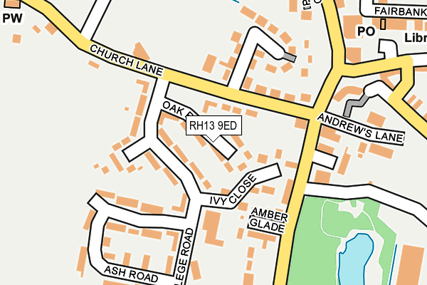 RH13 9ED map - OS OpenMap – Local (Ordnance Survey)