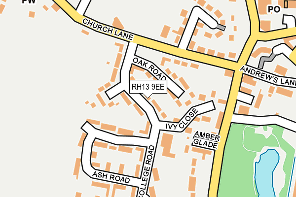 RH13 9EE map - OS OpenMap – Local (Ordnance Survey)