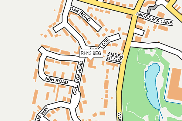 RH13 9EG map - OS OpenMap – Local (Ordnance Survey)