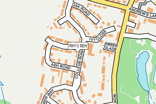 RH13 9EH map - OS OpenMap – Local (Ordnance Survey)