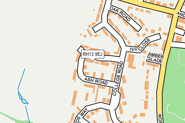 RH13 9EJ map - OS OpenMap – Local (Ordnance Survey)