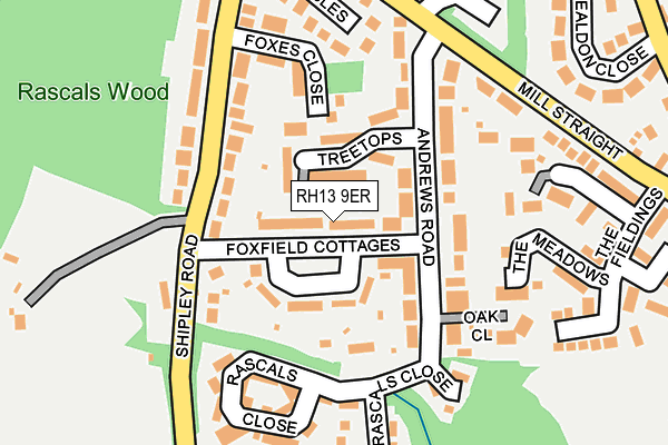 RH13 9ER map - OS OpenMap – Local (Ordnance Survey)
