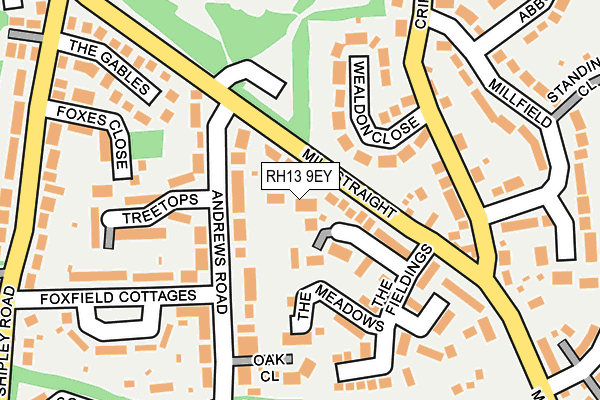 RH13 9EY map - OS OpenMap – Local (Ordnance Survey)