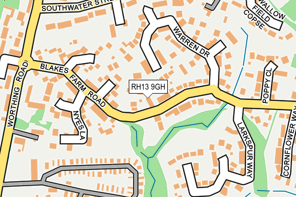 RH13 9GH map - OS OpenMap – Local (Ordnance Survey)