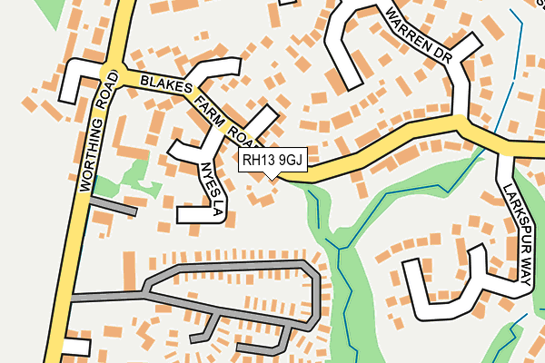 RH13 9GJ map - OS OpenMap – Local (Ordnance Survey)