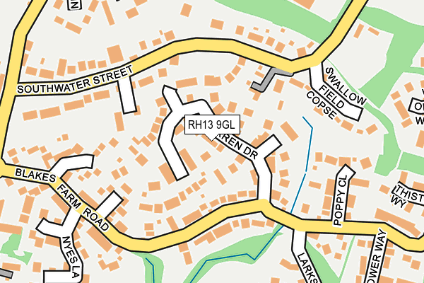 RH13 9GL map - OS OpenMap – Local (Ordnance Survey)