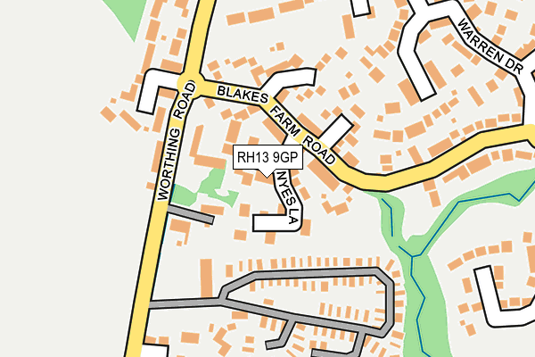 RH13 9GP map - OS OpenMap – Local (Ordnance Survey)