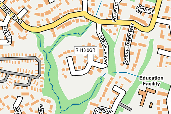 RH13 9GR map - OS OpenMap – Local (Ordnance Survey)