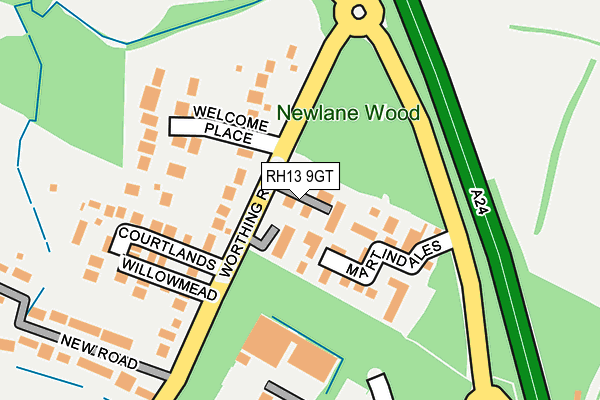 RH13 9GT map - OS OpenMap – Local (Ordnance Survey)