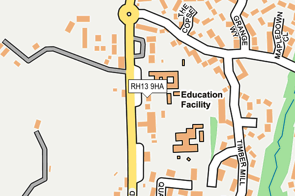 RH13 9HA map - OS OpenMap – Local (Ordnance Survey)
