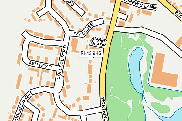 RH13 9HG map - OS OpenMap – Local (Ordnance Survey)