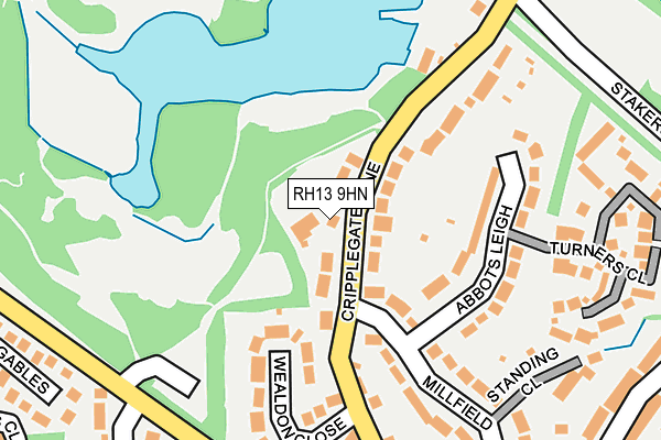 RH13 9HN map - OS OpenMap – Local (Ordnance Survey)