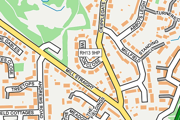 RH13 9HP map - OS OpenMap – Local (Ordnance Survey)
