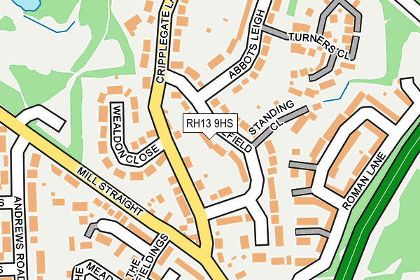 RH13 9HS map - OS OpenMap – Local (Ordnance Survey)