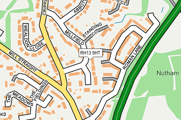 RH13 9HT map - OS OpenMap – Local (Ordnance Survey)