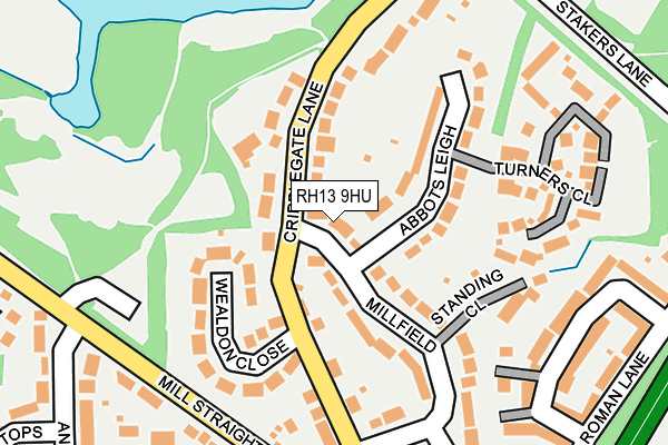 RH13 9HU map - OS OpenMap – Local (Ordnance Survey)
