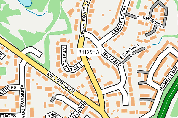 RH13 9HW map - OS OpenMap – Local (Ordnance Survey)