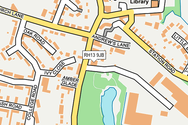 RH13 9JB map - OS OpenMap – Local (Ordnance Survey)