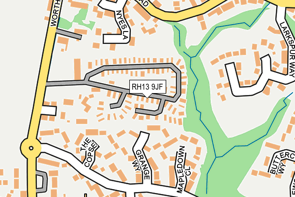 RH13 9JF map - OS OpenMap – Local (Ordnance Survey)