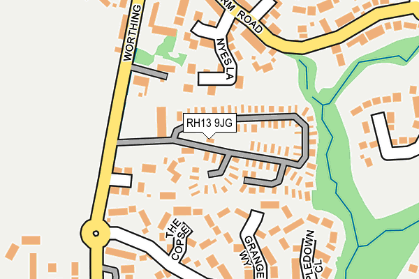 RH13 9JG map - OS OpenMap – Local (Ordnance Survey)