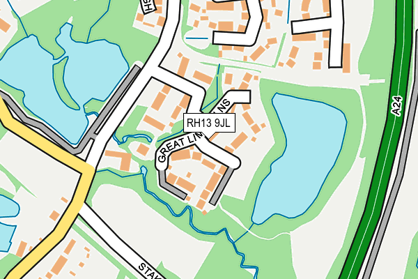 RH13 9JL map - OS OpenMap – Local (Ordnance Survey)