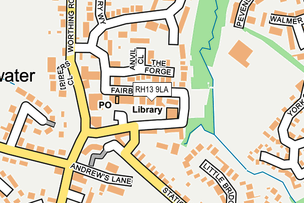 RH13 9LA map - OS OpenMap – Local (Ordnance Survey)