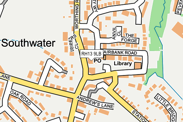 RH13 9LB map - OS OpenMap – Local (Ordnance Survey)