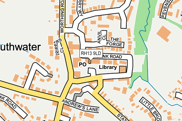 RH13 9LD map - OS OpenMap – Local (Ordnance Survey)