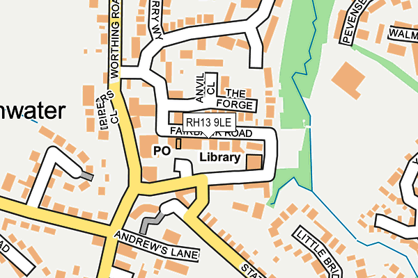 RH13 9LE map - OS OpenMap – Local (Ordnance Survey)