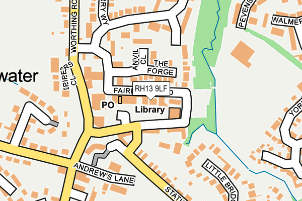 RH13 9LF map - OS OpenMap – Local (Ordnance Survey)