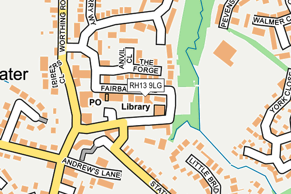RH13 9LG map - OS OpenMap – Local (Ordnance Survey)