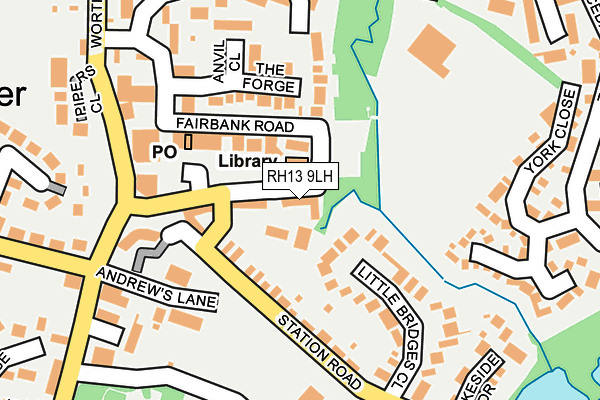 RH13 9LH map - OS OpenMap – Local (Ordnance Survey)