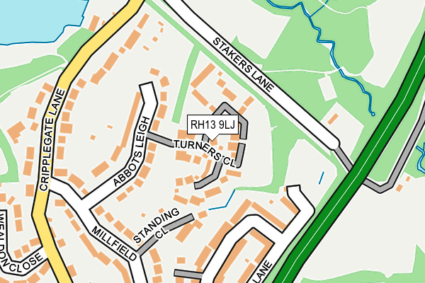RH13 9LJ map - OS OpenMap – Local (Ordnance Survey)