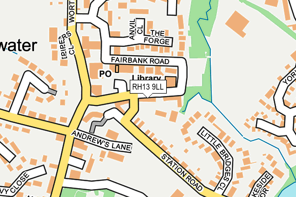RH13 9LL map - OS OpenMap – Local (Ordnance Survey)