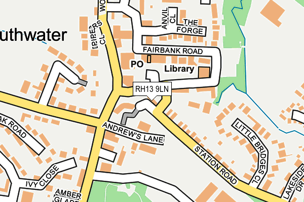 RH13 9LN map - OS OpenMap – Local (Ordnance Survey)