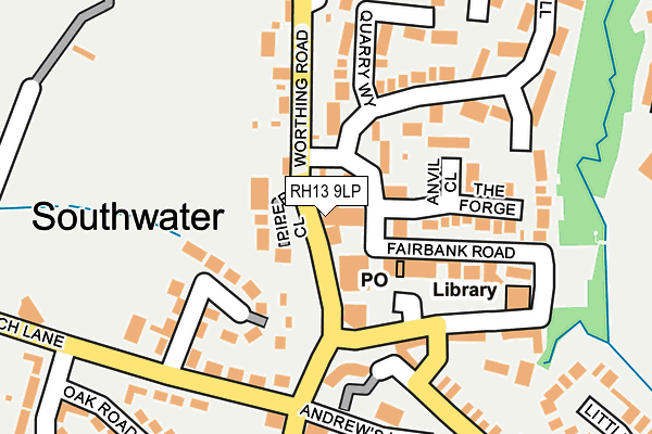 RH13 9LP map - OS OpenMap – Local (Ordnance Survey)