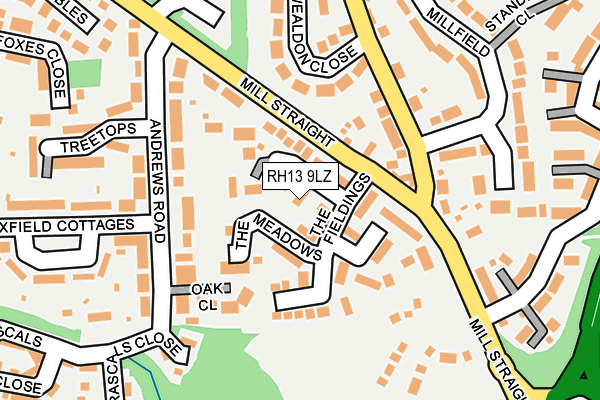 RH13 9LZ map - OS OpenMap – Local (Ordnance Survey)