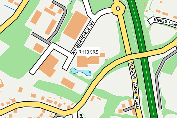 RH13 9RS map - OS OpenMap – Local (Ordnance Survey)